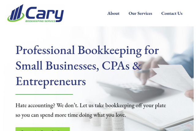 carybookkeepingservice.com preview image