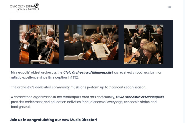civicorchestrampls.org preview image