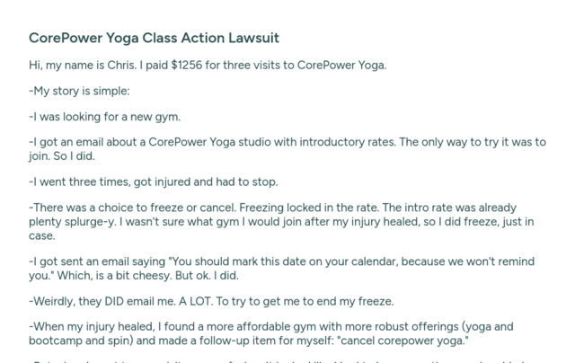 corepowerclassaction.com preview image